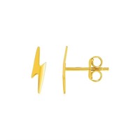 14k Gold Lightning Bolts Post Earrings