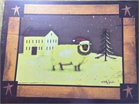 Vintage Billy Jacob’s winter sheep painting