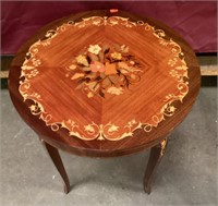 Gorgeous Italian In Laid Wood Music Box Table