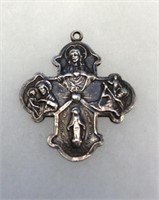 Antique Sterling Silver Catholic Cross