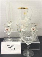 Vintage hand painted mini goblets & more