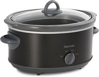 Kenmore 5 qt (4.7L) Slow Cooker, Black and Gray,