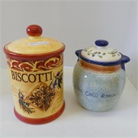 BISCOTTI & OLIVE DEI COLLI ROMANI CERAMIC JARS