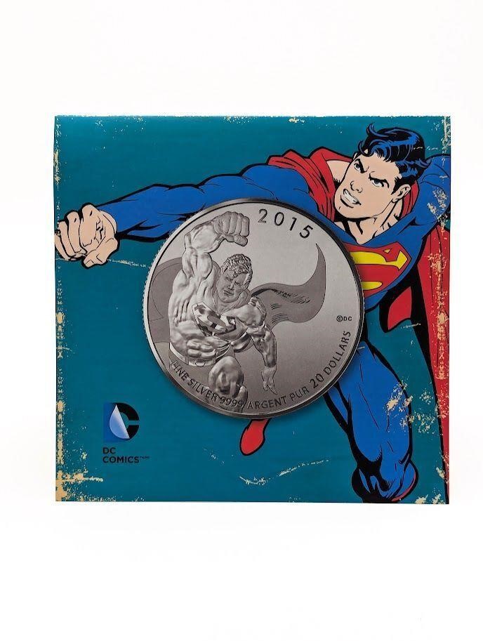 2015 Royal Canadian 20 Dollar Superman Silver Coin