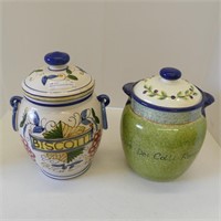 BISCOTTI & OLIVE DEI COLLI ROMANI CERAMIC JARS