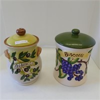 2 BISCOTTI CERAMIC JARS