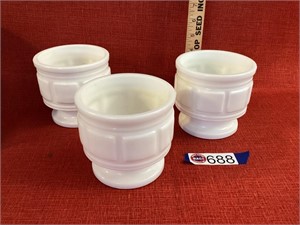 3 - Milk Glass pieces