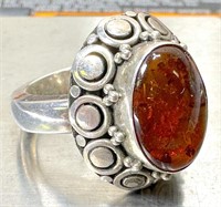 Vintage Large Sterling Ring See Photos for