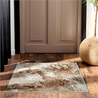 WF764  Weavers Beige Marble Swirl Area Rug 2x3