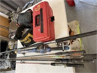 Huge Lot Of Fishing Poles Rods Reels Lures Misc.
