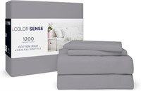 Sz K 4PCS Color Sense Light Gray Bed Sheets Set  U