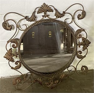 (L) Metal Ornate Wall Mirror 26” x 26”