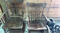 TWO EARLY WOODEN CHAIRS