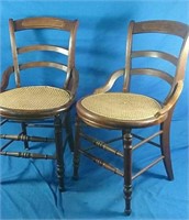 Two vintage rush base chairs