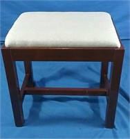 Wooden stool with padded top -17" x 12" x 18"