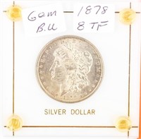Coin 1878 / 8 TF Morgan Silver Dollar Gem BU