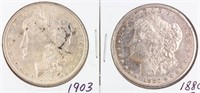 Coin 2 Morgan Silver Dollars 1880-S & 1903