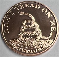 Don't Tread On Me 1 Ounce .999 Copper Round!