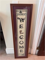 46” framed welcome tapestry