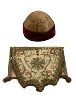 Embroidery Kufi Skull Cap, Purse or Jewelry Bag