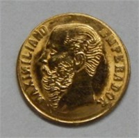 1865 Maximillian 14Kt Solid Gold Token