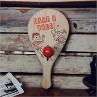 New Wooden Paddle Ball Wall Hanging Hook