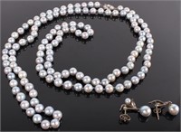 STERLING SILVER & SOUTH SEA PEARL JEWELRY SET
