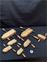 Lot: 7 Pc Jorgenson Wooden Clamps