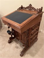 Antique 19th Century Davenport Desk w/ Key