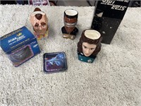 Star Trek collector, mugs, and coasters