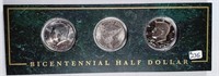 1976 P-D-S  Bicentennial Half Dollars in display