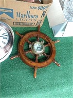 Small ship wheel clock