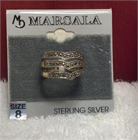 Marsala Sterling Silver Ring Size 8