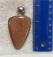 Goldstone necklace pendant (engraved)