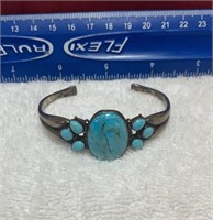 Turquoise Sterling Silver Bracelet broken stone
