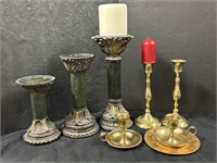 3 Vintage Roman Style Candle Holders/ 2 Vintage