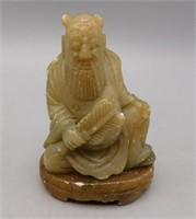 Chinese Shou Lao Shou Xing Carved Jade Figurine