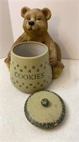 Bear Cookie Jar & Glass cookie jar;  (lid has
