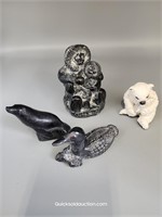 4 Wolf Original Sculptures