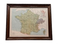 Framed Map of France and Switzerland