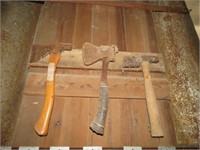 GROUP OF HATCHETS AND HAMMERS