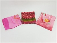 assortment of silk scarves