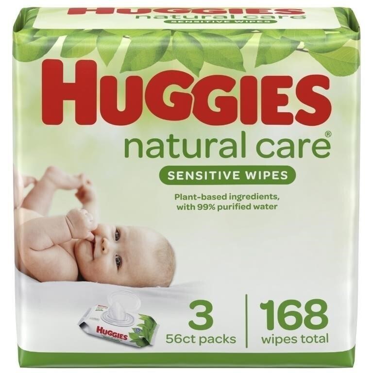 HUGGIES Natural Care Unscented Baby Wipes,