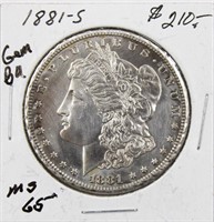 1881-S BU Morgan Silver Dollar Coin