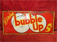 1939 Bubble Up 5 cent tin metal sign.
