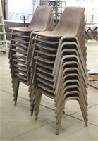 (22) Brown Stackable Chairs