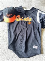 Orioles jersey and hat