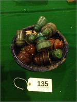 Enamel Bowl with Insulators - As is