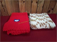 (2) Handcrafted Crochet Throws