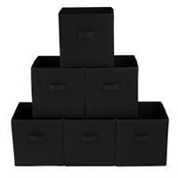 5pk Black Collapsible Fabric Storage Cubes A85